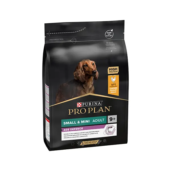 Pro Plan AGE DEFENCE Small&Mini Adult  9+ - 3 кг - за възрастни кучета от малки и мини породи над 9 год, с  пиле