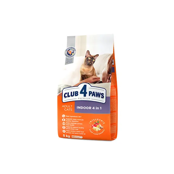 Club 4 Paws Adult Cat Indoor 4 in 1 - Премиум храна за израснали котки живеещи на закрито "4 в 1" - различни разфасовки