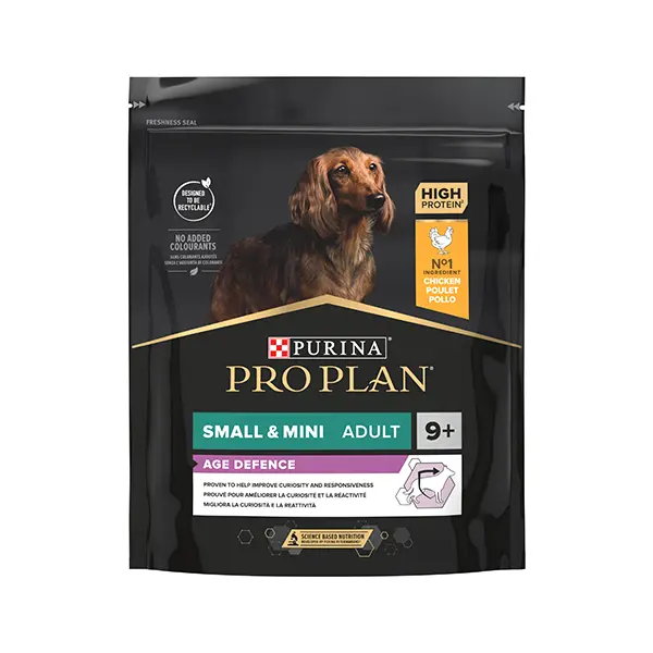 Pro Plan AGE DEFENCE Small&Mini Adult  9+ - 3 кг - за възрастни кучета от малки и мини породи над 9 год, с  пиле