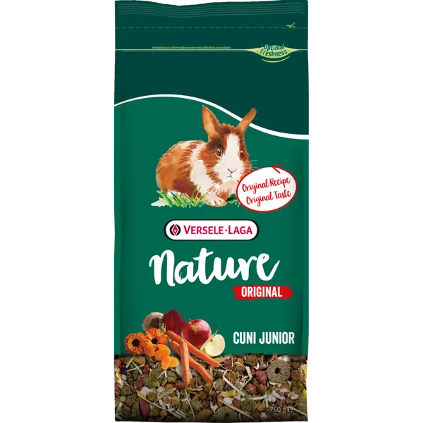 NATURE ORIGINAL CUNI JUNIOR - Разнообразна, богата на влакнини смес за зайци (джудже) до 8 месеца. - 0.750гр.