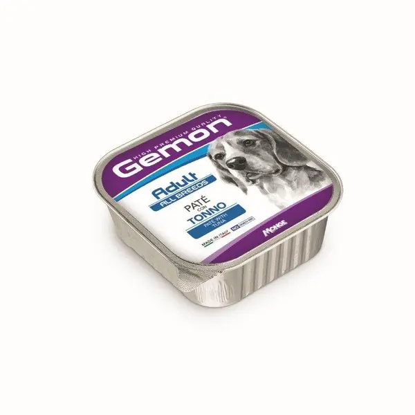 GEMON Adult Dog All Breeds Paté with TUNA 150 g - Пълноценна мокра храна за кучета в зряла възраст от всички породи, терин пастет с риба тон 150 гр