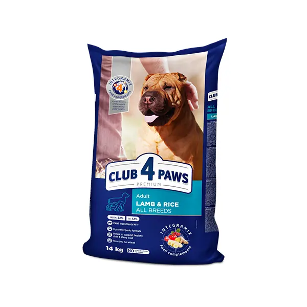 Club 4 Paws Lamb&Rice Dog All Breed - Пълноценна храна с агнешко и ориз за всички породи - различни разфасовки
