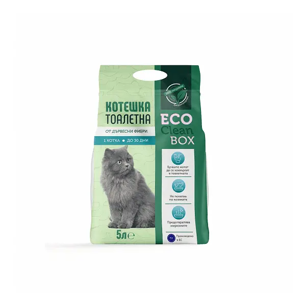 Eco Clean Box 5L - котешка постелка от дървесни фибри (на пелети)