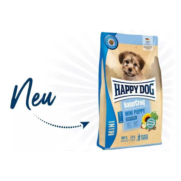 Happy Dog NaturCroq Mini  Puppy - Пълноценна суха храна за подрастващи кученца - 4 кг
