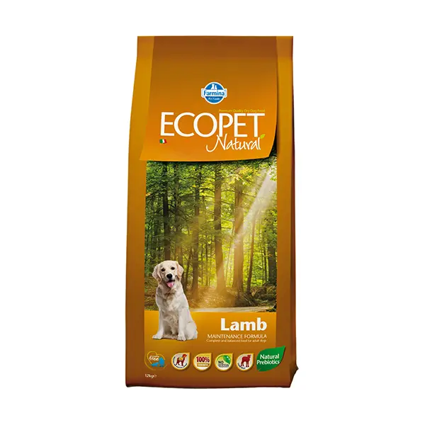 Farmina ECOPET NATURAL LAMB 12 kg - пълноценна суха храна за кучета в зряла възраст от всички породи с агнешко
