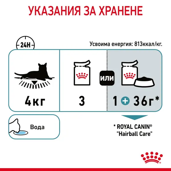 ROYAL CANIN CARE HAIRBALL IN JELLY - храна за котки в зряла възраст, склонни към образуване на космени топки – пауч парченца в желе