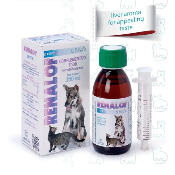 RENALOF Pets - При калциеви оксалати и струвитни камъни при кучета и котки - сироп 150 мл