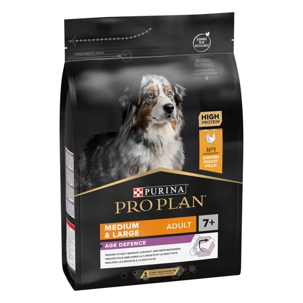 Pro Plan Medium & Large Adult 7+ Age Defence 3 kg - с пилешко месо за възрастни кучета от средни и големи породи на възраст над 7 години - 3 кг