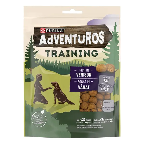 PURINA AdVENTuROS Training Rich in Venison - Лакомство за кучета, хапки с еленско месо, 115 гр