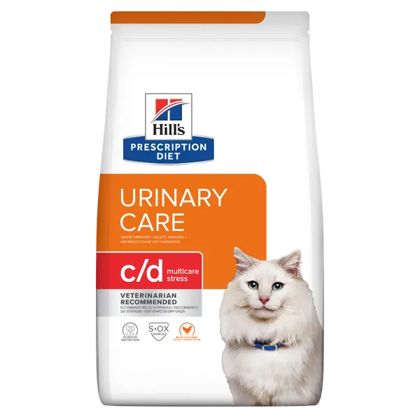 Hill's PRESCRIPTION DIET c/d Urinary Stress with Chicken - лечебна суха храна за котки с уринарни проблеми, идиопатичен цистит, с пилешко
