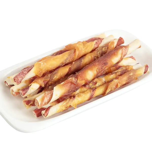 My Hobby Chicken Wrap Bicolor Rawhide Stick - Лакомствo за кучета, 500 гр