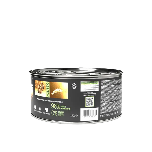 Ambrosia Sterilized Cat Turkey & White Fish - пълноценна мокра храна за кастрирани котки с пуешко и бяла риба, 150 гр