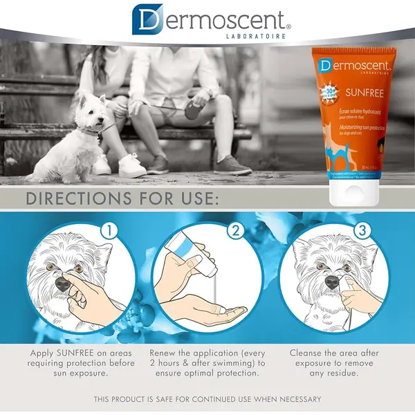 Dermoscent  SunFREE SPF30+ for dogs and cats 30 ml - Слънцезащитен крем за кучета и котки UV 30+