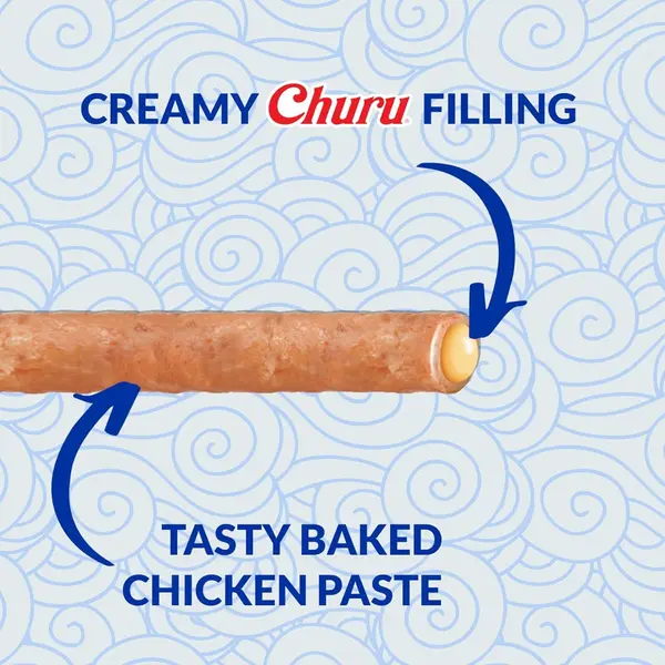 Inaba Churu Rolls Chicken with Tuna - Лакомство за котка - меки пръчици с кремообразен пълнеж от риба тон, 4 х 10 гр