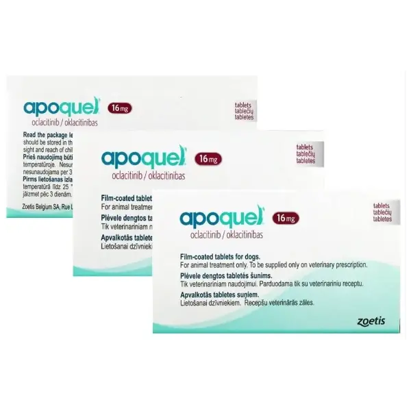 APOQUEL 5.4 mg - таблетки за кучета за лечение на прурит (сърбеж), свързан с алергичен дерматит (възпаление на кожата) - опаковка с 20 таблетки