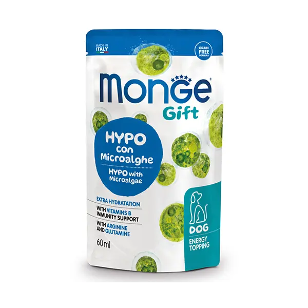 Monge Gift Dog Energy Topping Hypo – енергиен топинг за кучета, хипоалергенен с микроводорасли , 60 мл