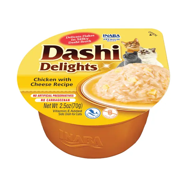 Inaba Dashi Delights Chicken with Cheese - топинг с късчета месо в японски бульон - Пиле и Сирене, 70 гр