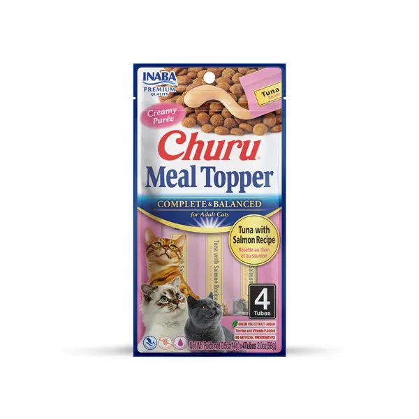 Inaba Churu Meal Topper Tuna with Salmon - Кремообразно лакомство за котка с риба тон и сьомга, 4 бр