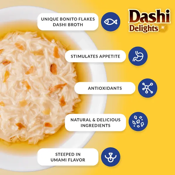 Inaba Dashi Delights Chicken with Cheese - топинг с късчета месо в японски бульон - Пиле и Сирене, 70 гр