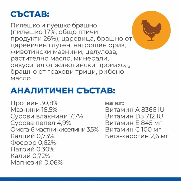 Hill's Science Plan Feline Adult Hairball & Perfect Coat Chicken – пълноценна суха храна за котки от 1 до 6 години, за намаляване на космените топки и за красива козина, с пилешко - 7 кг