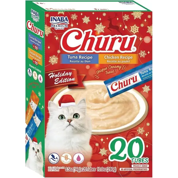 Inaba Churu Christmas Box - Коледна кутия с 20 брооя лакомства за котка