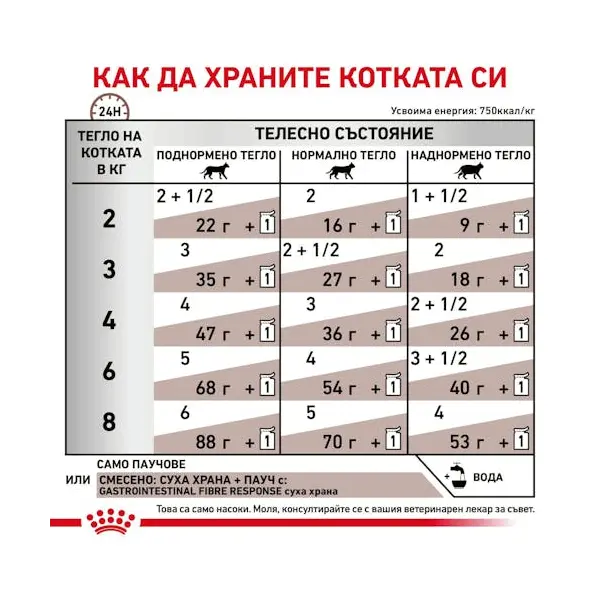 Royal Canin Feline Gastrointestinal Fiber Response - Пълноценна мокра храна за котки, формулирана за компенсиране на лошото храносмилане, пауч хапки в сос - 12x85 гр