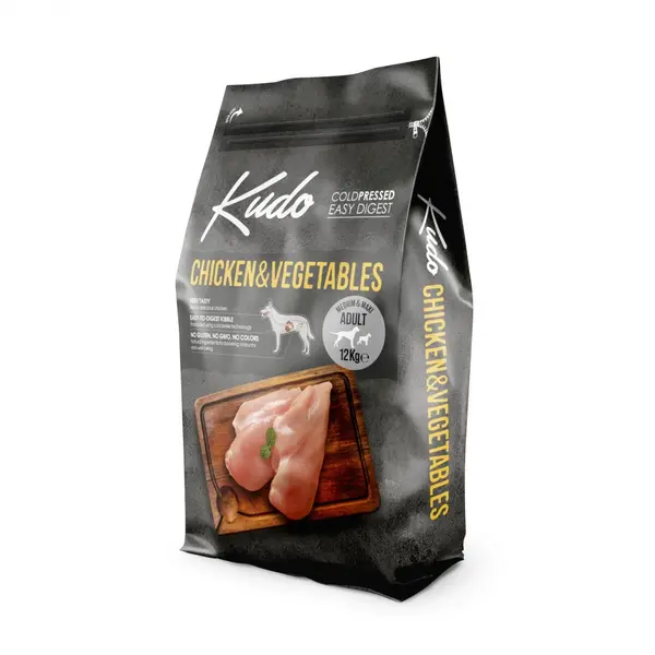 Kudo Low Grain Chicken / Vegetables Adult 12 Kg - за всички породи над 1 година