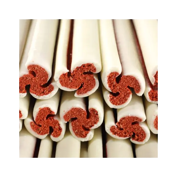 BOW WOW SWIRL STICKS  - Ветрило пръчици от пушено месо с шипка и червени боровинки - 55 броя, 1350 гр