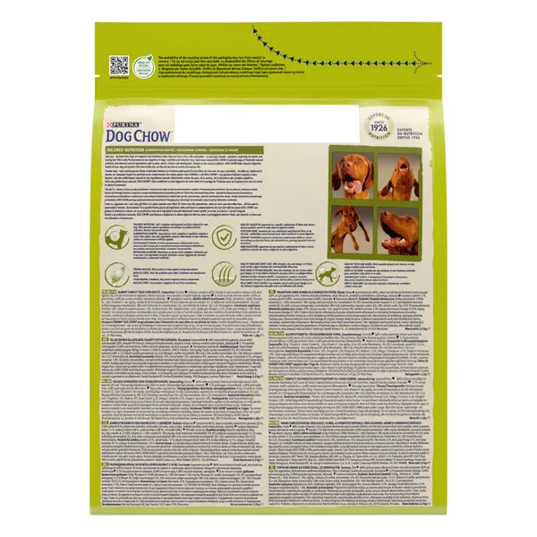Dog Chow Adult Lamb - пълноценна суха храна за кучета в зряла възраст с агнешко - 2,5 кг