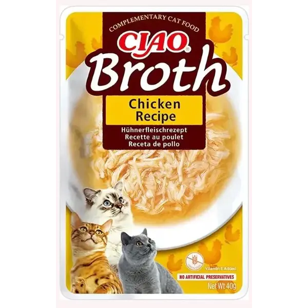 Inaba Chicken Broth - пауч за котки - пилешко месо в бульон, 40 гр.
