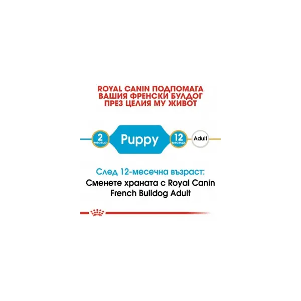 Royal Canin French Bulldog Puppy - суха храна за подрастващи кучета порода френски булдог на възраст от 1 до 12 месеца - 1 кг