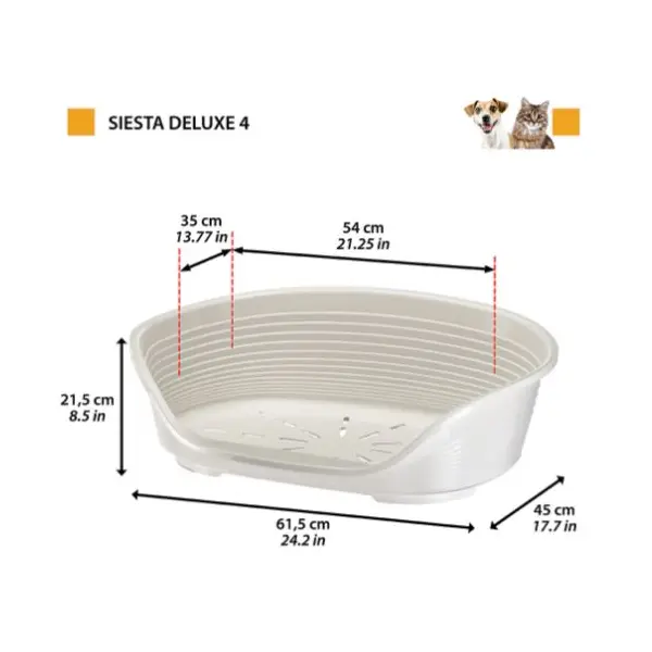 Пластмасово легло с дюшече за кучета и котки Ferplast Siesta Deluxe 4 Bordo