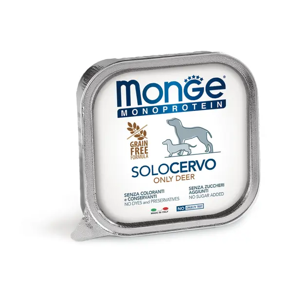 Monge Monoprotein Paté only Deer - Терин пастет за кучета в зряла възраст с еленско - 150 г