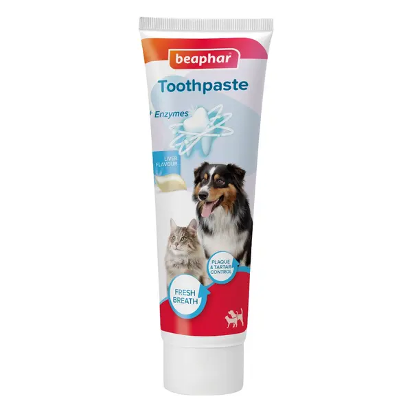Beaphar Liver-Flavour Toothpaste with Enzymes - Паста за зъби против кариес, плака и за свеж дъх, 100 г