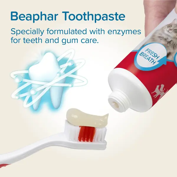 Beaphar Liver-Flavour Toothpaste with Enzymes - Паста за зъби против кариес, плака и за свеж дъх, 100 г