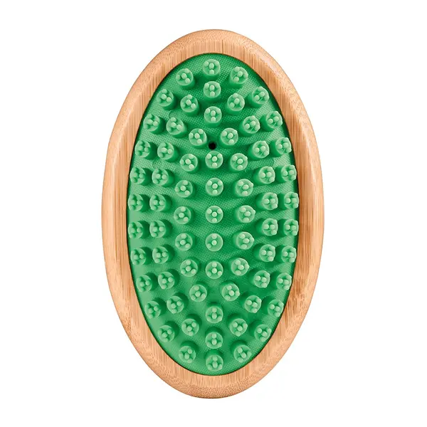 Artero Laika - Green Rubber Mitt - Гумена четка с бамбукова основа и дръжка