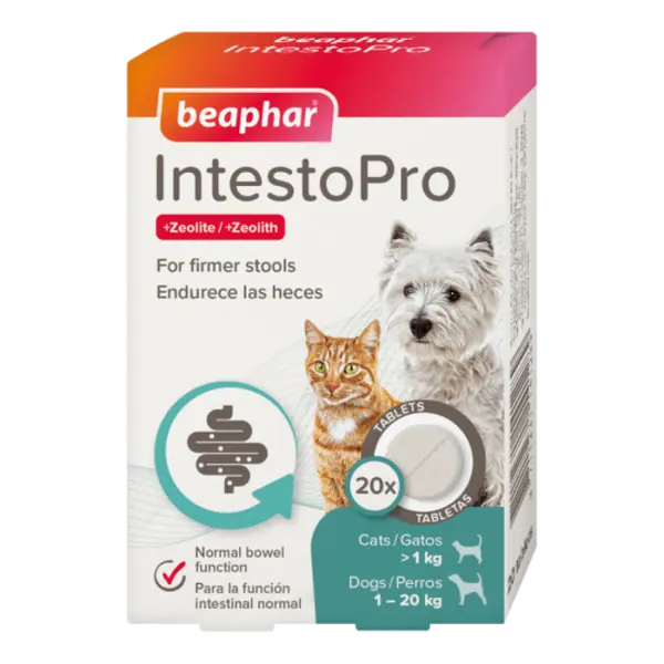 Beaphar  IntestoPro таблетки за дребни породи кучета и котки, за подобряване на чревната микрофлора, 20 бр