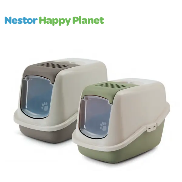 Savic Кот. тоалетна Nestor Happy Planet 56x39x38.5 см, мока/сиво