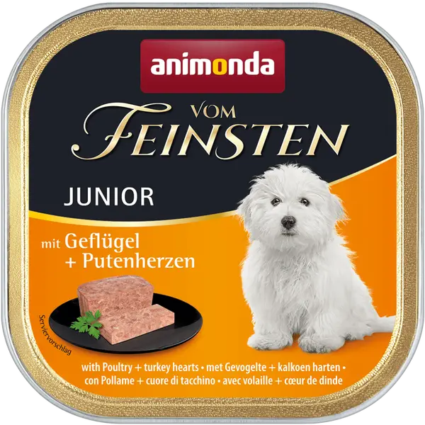 Animonda Vom Feinsten Junior птиче и пуешки сърца, 150 г