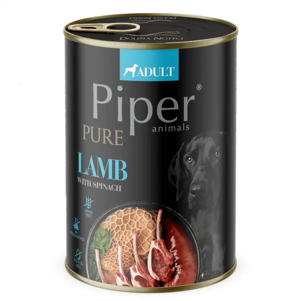 Piper PIPER PURE Dog Adult храна за кучета с агне и спанак, 400 г