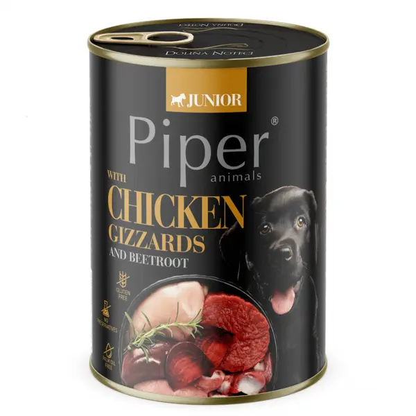 Piper  Dog Junior храна за малки кученца с воденички и цвекло, 400 г