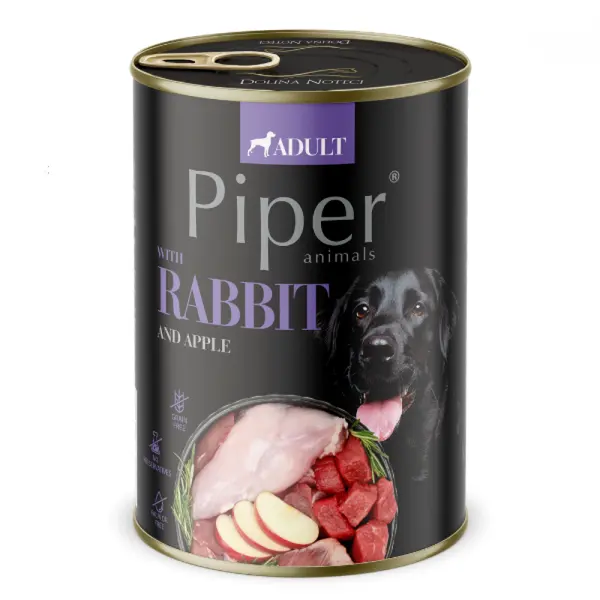 Piper  Adult Dog – консервирана храна за кучета със заешко месо и ябълки, 400 г