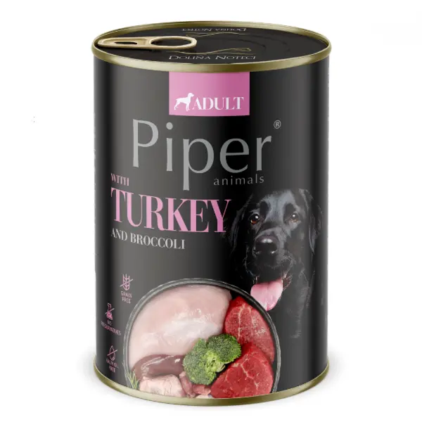 Piper  Adult Dog – консервирана храна за кучета с пуйка и броколи, 400 г