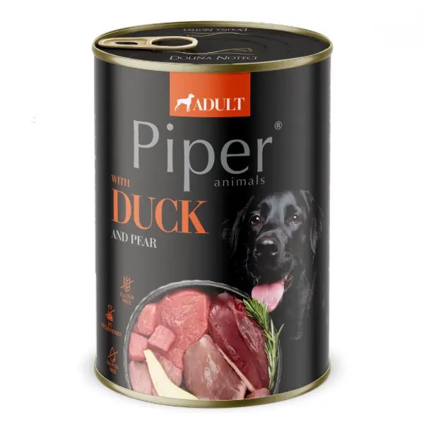 Piper  Adult Dog – консервирана храна за кучета с патица и круша, 400 г