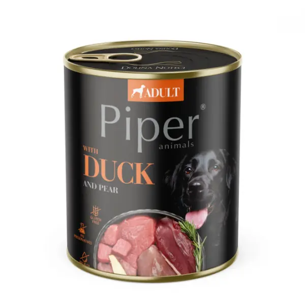 Piper  Adult Dog – консервирана храна за кучета с патица и круша, 800 г