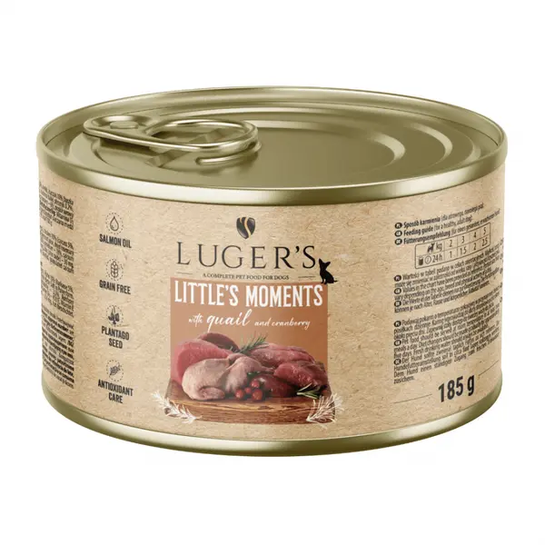 Luger`s  Dog храна за дребни породи кучета с пъдпъдък, 185 г
