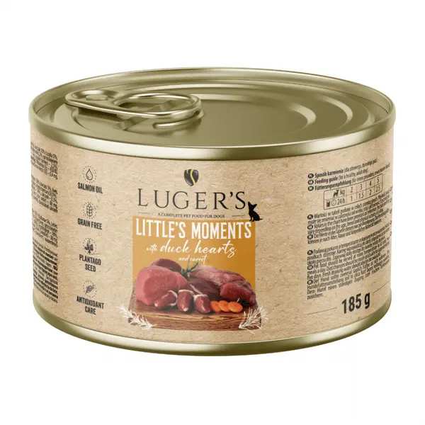 Luger`s  Dog храна за дребни породи кучета с патешки сърца, 185 г
