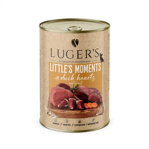 Luger`s  Dog храна за дребни породи кучета с патешки сърца, 400 г
