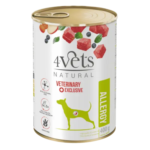 4Vets Dog Natural Allergy консервирана храна за кучета, против алергии, 400 г