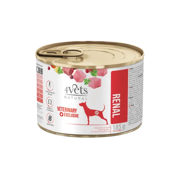4Vets Dog Natural Kidney Support консервирана храна за кучета, при бъбречни проблеми, 185 г